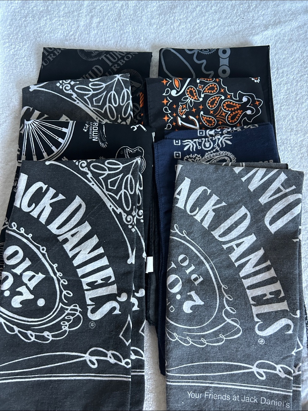 8 Jack Daniel's Black & Gray Bandana variety of brands, & companies, new & used